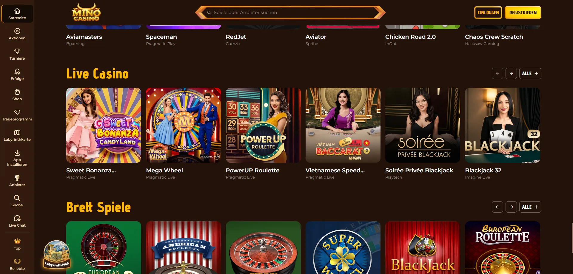 Mino Casino Live Casino – Echte Dealer in HD-Qualität erleben